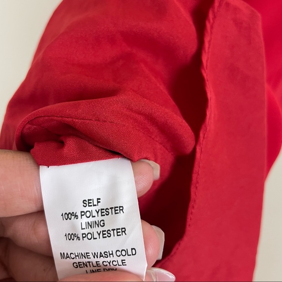 Amanda Uprichard Mckenna Red Lace Up Flounce Hem Dress - Picture 7 of 10